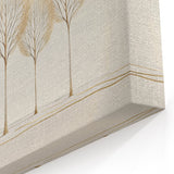 Modern Abstract Landscape Art with Golden Trees - Elegant Wall Decor