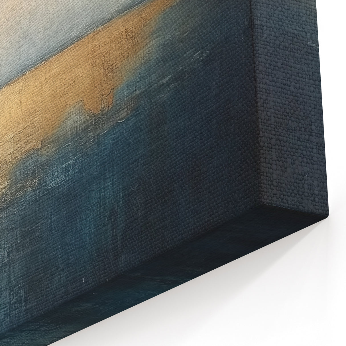Abstract Landscape with Gold and Navy Tones - Modern Wall Art Decor