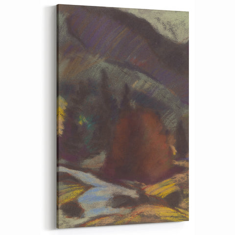 Modern Wall Art - Abstract Mountain Landscape with Earthy Tones