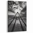 Dramatic Black and White Abstract Landscape - Monochrome Canvas Art