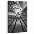 Dramatic Black and White Abstract Landscape - Monochrome Canvas Art