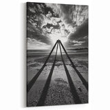 Dramatic Black and White Abstract Landscape - Monochrome Canvas Art