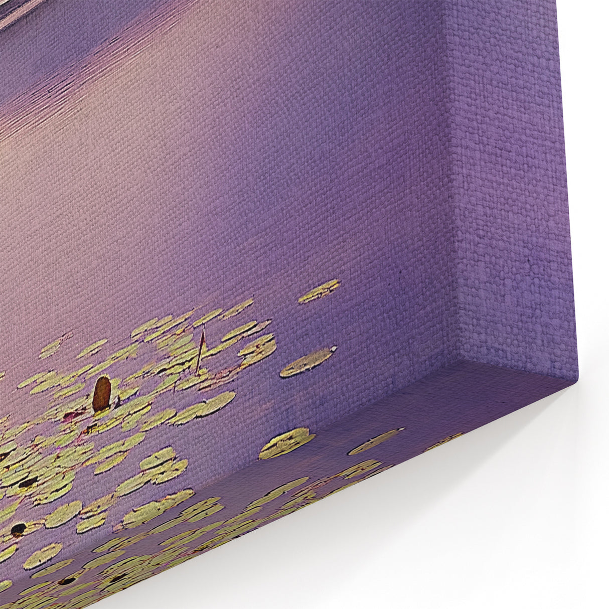 Serene Lake Abstract Landscape - Tranquil Water Lily Canvas Art