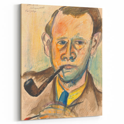 Modern Wall Art - Expressive Self-Portrait in Bold Brushstrokes