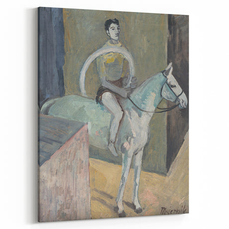 Modern Wall Art - Abstract Circus Rider in Pastel Hues and Bold Strokes