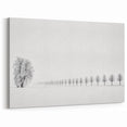 Minimalist Winter Landscape Art - Snowy Tree Line Canvas Wall Print