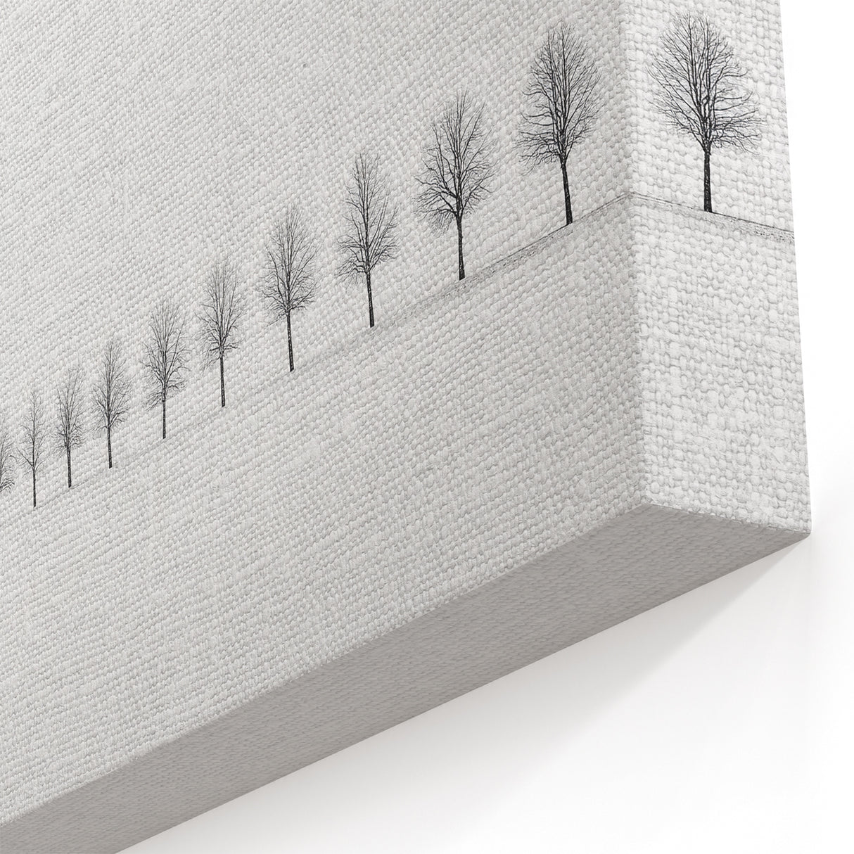 Minimalist Winter Landscape Art - Snowy Tree Line Canvas Wall Print