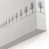 Minimalist Winter Landscape Art - Snowy Tree Line Canvas Wall Print