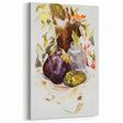 Modern Wall Art - Abstract Still Life with Eggplant and Green Pepper