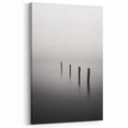 Minimalist Black and White Art - Tranquil Water Sticks Canvas Print