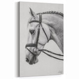 Detailed Horse Portrait Illustration - Animal Canvas Wall Art