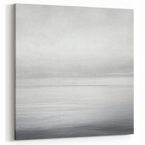 Minimalist Seascape Art - Tranquil Horizon Canvas Wall Print