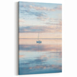 Serene Sailboat Abstract Art - Pastel Horizon Canvas Wall Print