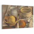 Modern Wall Art - Still Life with Ceramic Pots and Apples in Neutral Tones