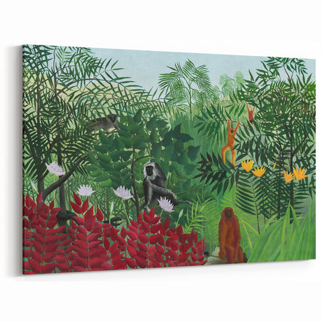 Tropical Forest with Monkeys" Modern Wall Art - Contemporary Jungle Decor