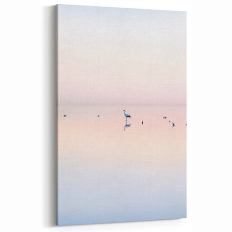 Contemporary Landscape Prints - Minimalist Bird Reflection Art