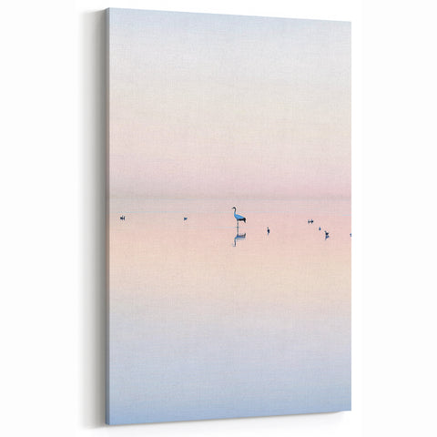 Contemporary Landscape Prints - Minimalist Bird Reflection Art