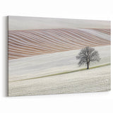 Contemporary Landscape Wall Art - Winter Tree in Textured Fields