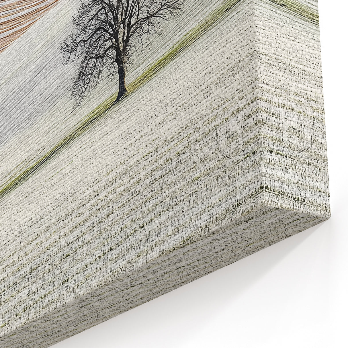 Contemporary Landscape Wall Art - Winter Tree in Textured Fields