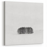 Minimalist Landscape Wall Art - Snowy Trees in Winter Field