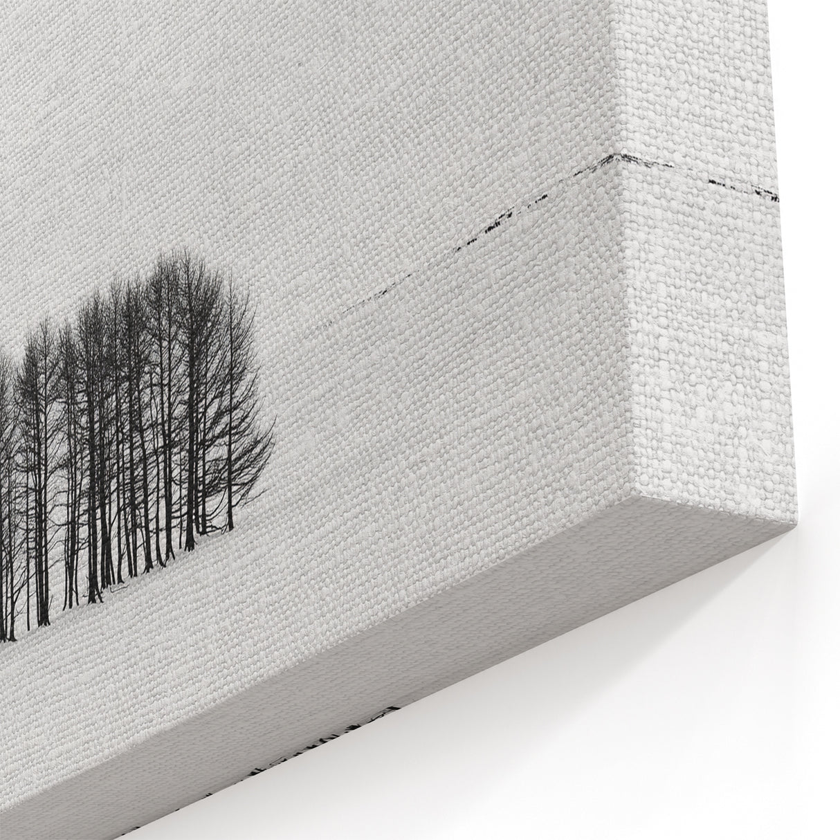 Minimalist Landscape Wall Art - Snowy Trees in Winter Field