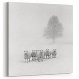 Winter Gathering - Minimalist Abstract Landscape Art