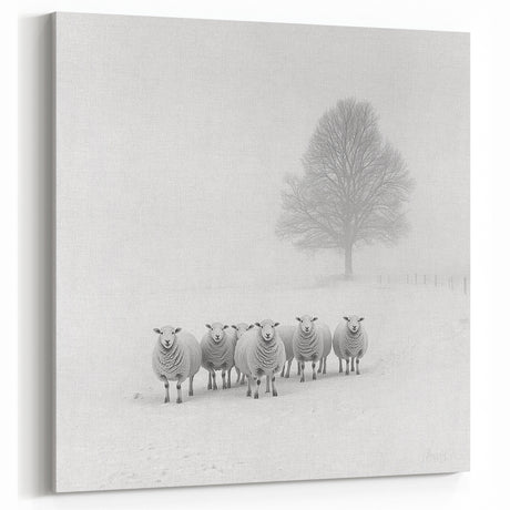 Winter Gathering - Minimalist Abstract Landscape Art