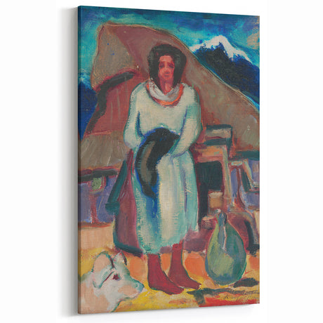 Modern Wall Art - Vibrant Village Scene with Abstract Appeal