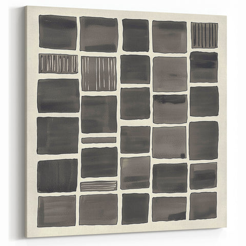 Minimalist Abstract Art - Geometric Squares in Shades of Gray