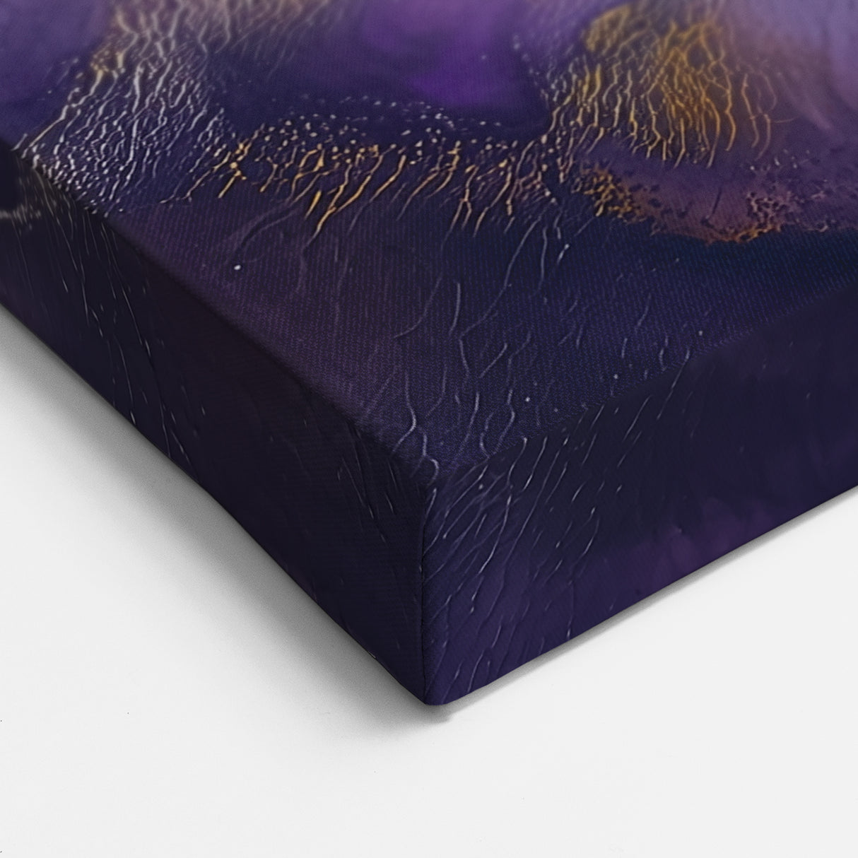 Abstract Floral Minimalist Art - Purple Bloom with Golden Center