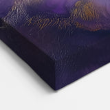 Abstract Floral Minimalist Art - Purple Bloom with Golden Center