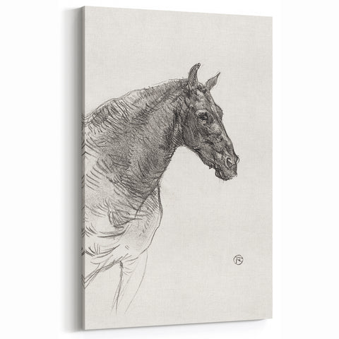 Old Horse - Impressionist Sketch Art by Henri de Toulouse-Lautrec