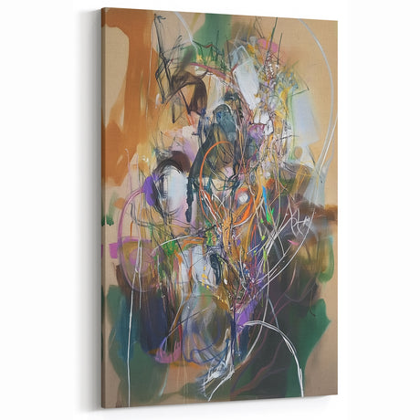 Expressive Abstract Splatter Art - Earthy Multicolor Modern Canvas Decor