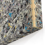 Monochrome Abstract Splatter Art - Energetic Black and White Canvas