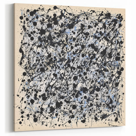 Minimalistic Abstract Splatter Art - Black and White Modern Canvas