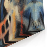 Abstract Expressionist Splatter Art - Bold Blue and Orange Canvas Decor