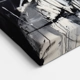 Bold Monochrome Abstract Splatter Art - Black and White Canvas Decor