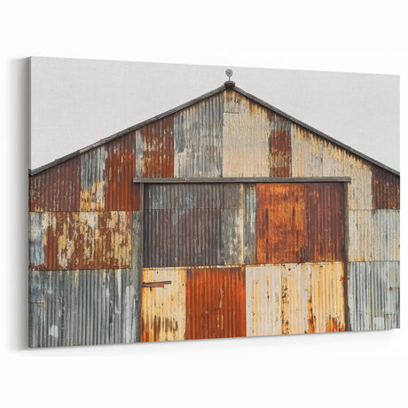 Rustic Metal Barn Exterior - Barn Wall Art for Industrial Farmhouse Decor