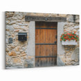 Rustic Wooden Door - Barn Wall Art with Stone Texture for Farmhouse Decor