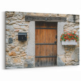 Rustic Wooden Door - Barn Wall Art with Stone Texture for Farmhouse Decor