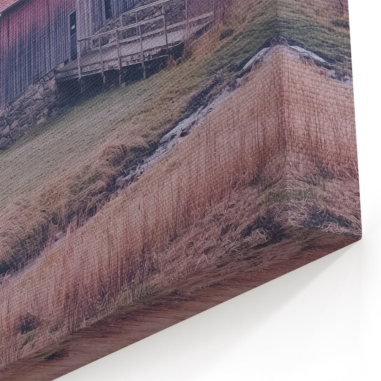 Rustic Barn with Bridge - Barn Wall Art for Farmhouse and Country Decor