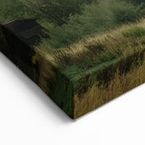 Charming Barn and Mountain View - Country Landscape Wall Art for Decor