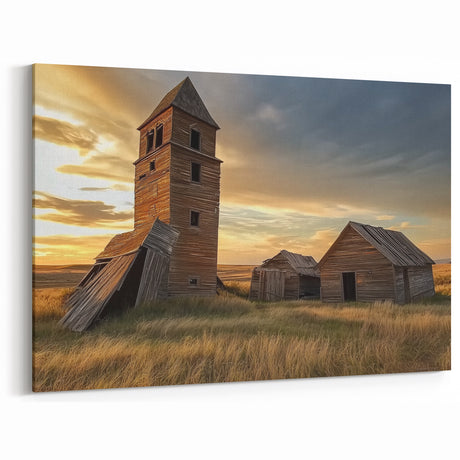 Historic Wooden Structures - Vintage Barn Wall Art for Rustic Decor