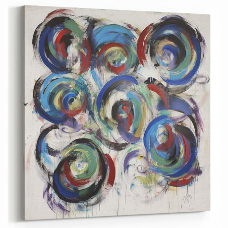 Vibrant Swirl Abstract Splatter Art - Colorful Modern Wall Decor