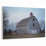 Weathered Gray Barn with Red Cupola - Rustic Wall Art for Farmhouse Decor