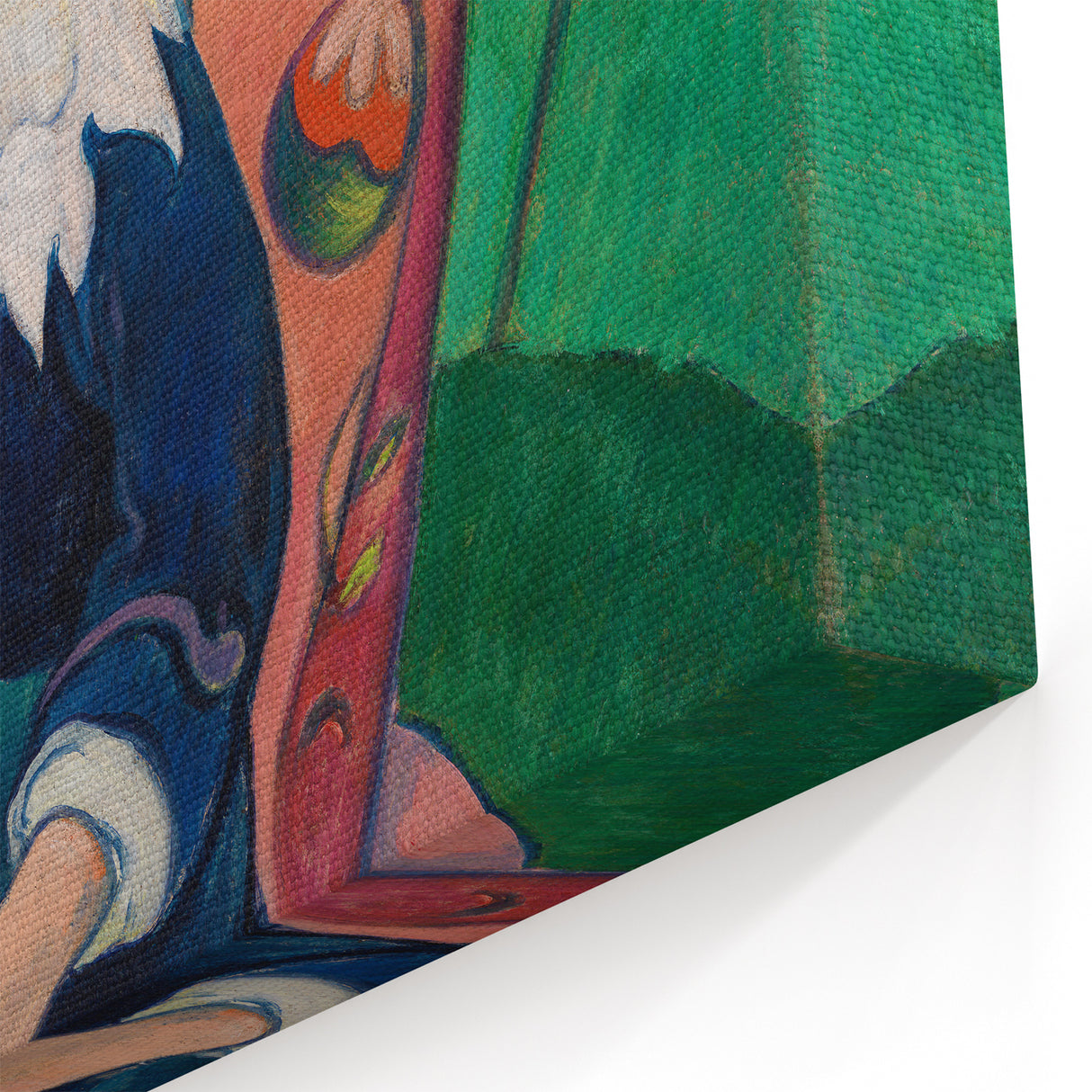Modern Wall Art - Expressive Portrait with Vibrant Floral Details