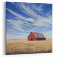 Rustic Red Barn in Golden Fields - Scenic Country Wall Art for Decor