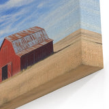 Rustic Red Barn in Golden Fields - Scenic Country Wall Art for Decor