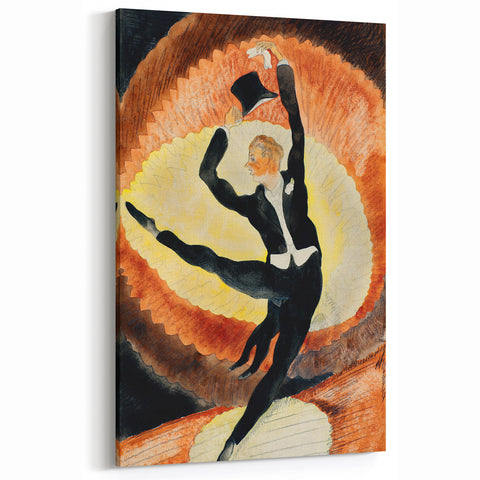 Modern Wall Art - Dynamic Acrobatic Dancer with Vibrant Energy