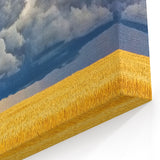 Stormy Sky and Barn in Wheat Field - Scenic Country Wall Art for Decor